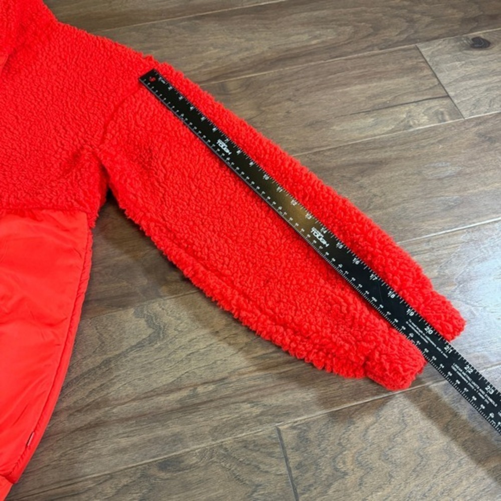 Lou & Grey Red Sherpa Fleece Pullover Snap Neck Sweatshirt Women's Medium - Picture 7 of 8